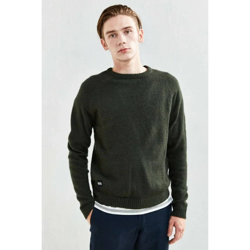 Native Youth Size M Altitude Knit Men's Sweater Wool‎ Blend Crew Neck Pullover